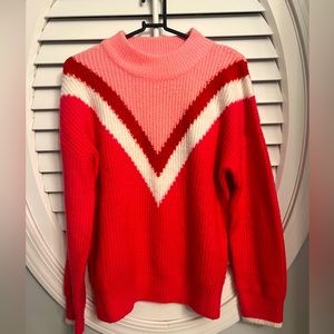 THML red pink and white sweater size medium